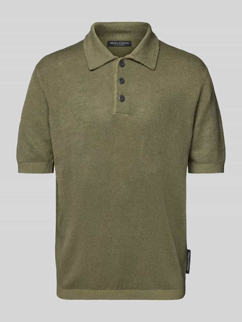 Marc O'Polo Regular fit poloshirt in een mix van linnen en katoen