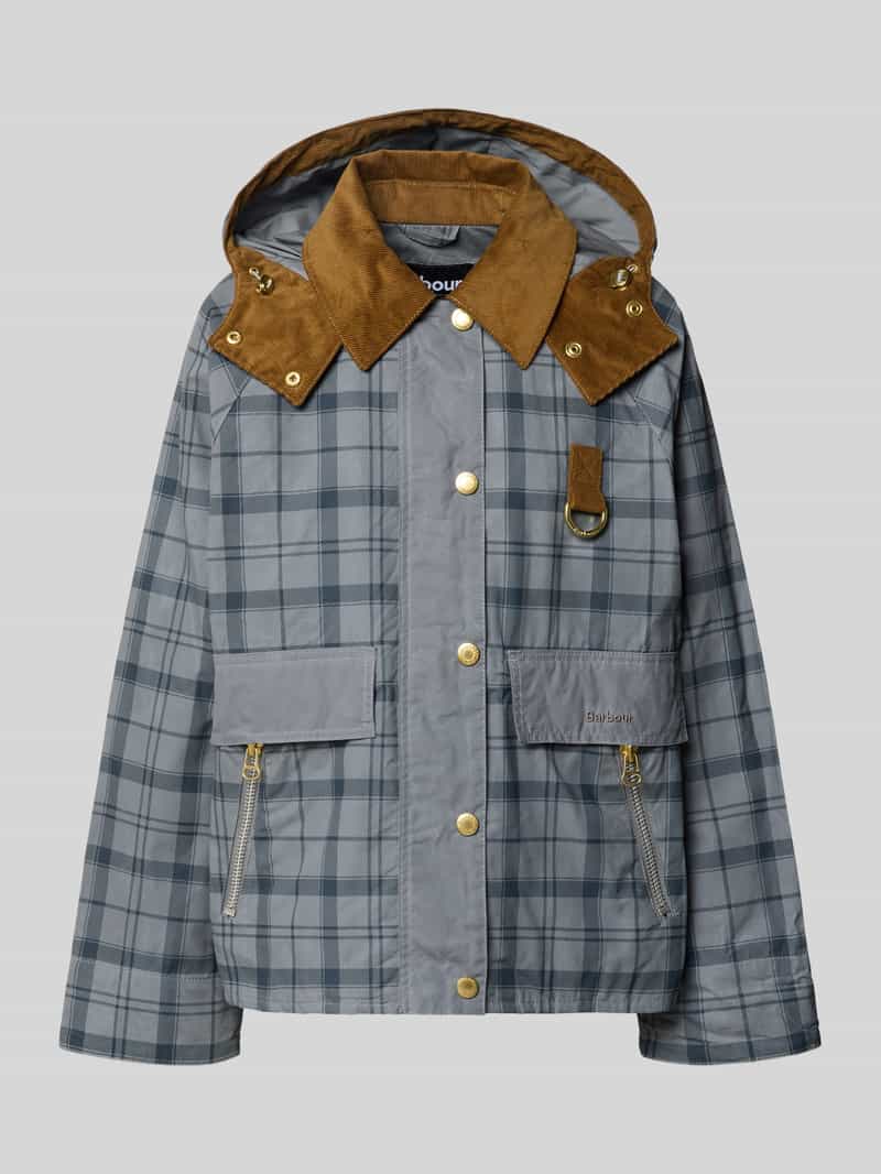 Barbour Regular Fit Jacke aus reiner Baumwolle Modell 'CARNFORTH' in Rauchblau, Größe 38 200803238