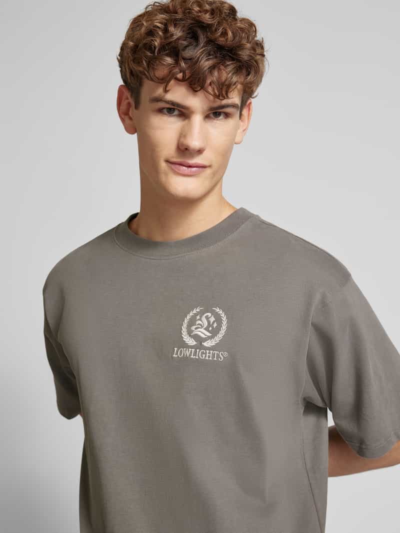 Low Lights Studios Oversized T-shirt met labelstitching model 'Cesar'