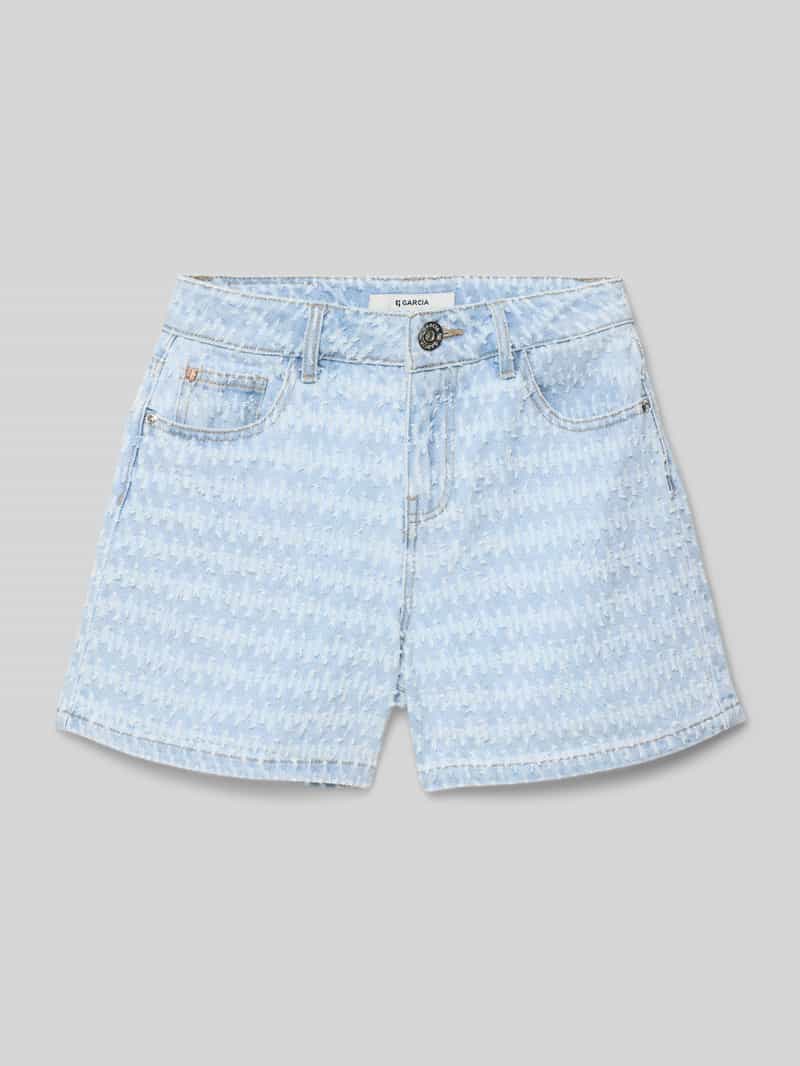 Garcia Korte jeans in destroyed-look met labeldetail