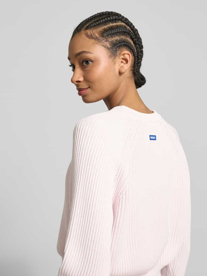Hugo Blue Gebreide pullover met raglanmouwen model 'Sliper'