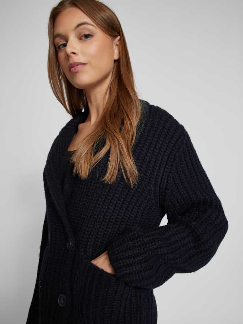 Marc O'Polo Relaxed fit hybride cardigan van zachte scheerwolmix