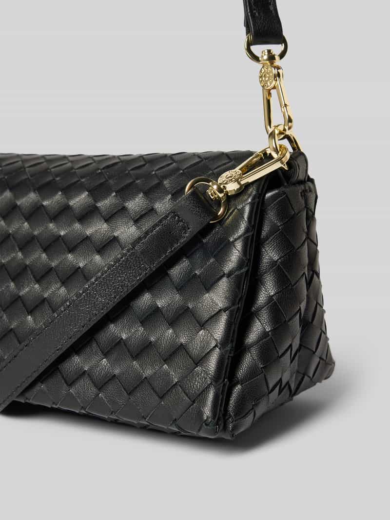 abro Leren handtas met gevlochten look model 'MILA'