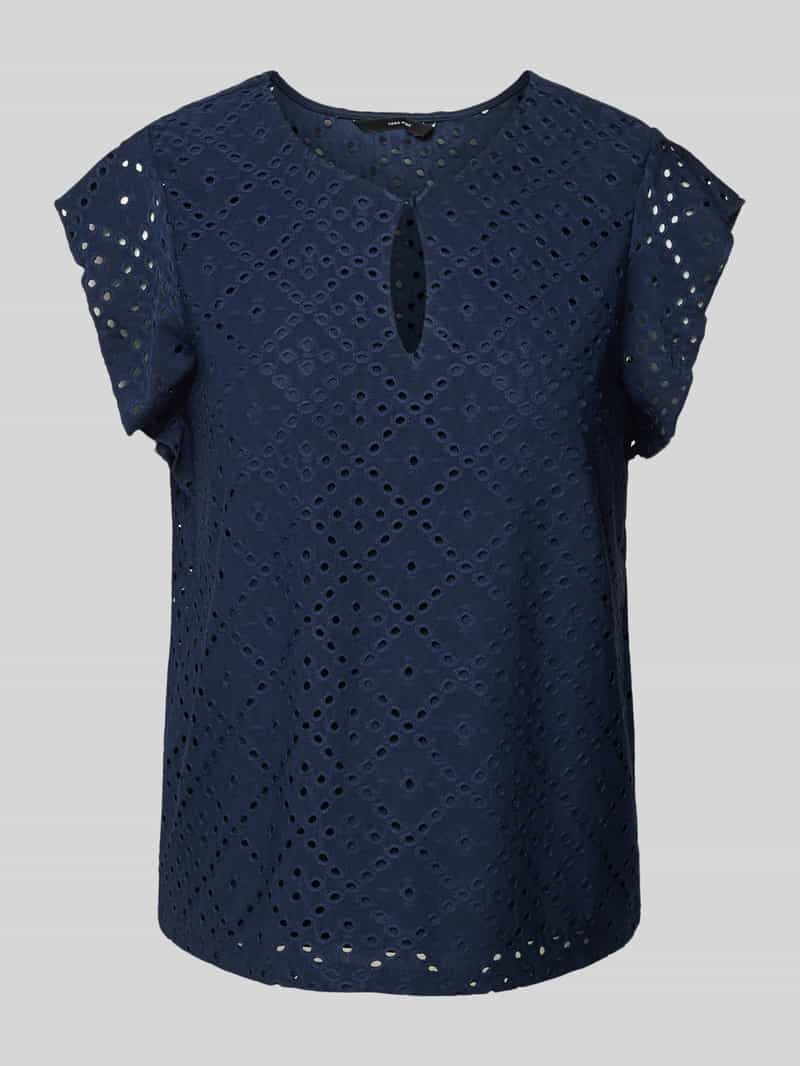 Vero Moda Regular fit T-shirt met broderie anglaise model 'TASSA'