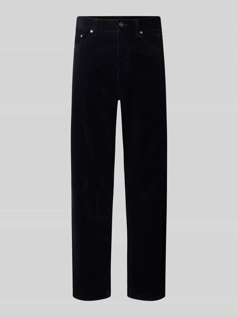 straight fit broek van puur katoen in corduroy look