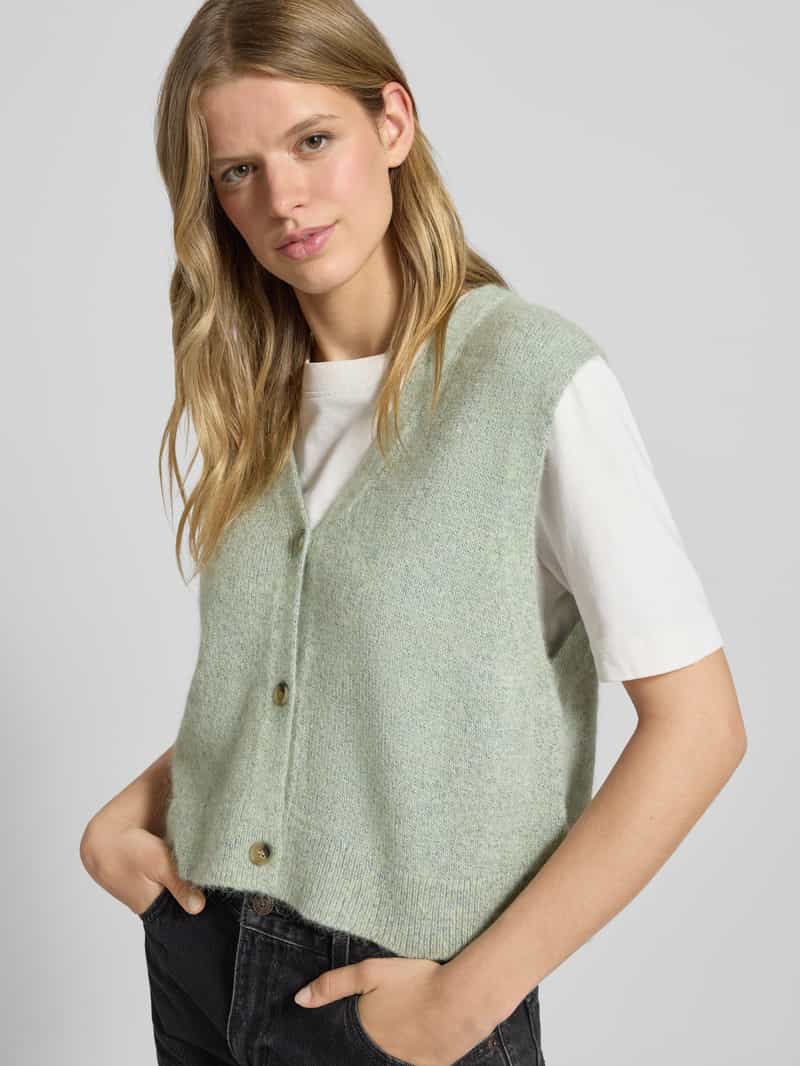 Marc O'Polo DENIM Regular fit mouwloos vest van katoenmix met alpaca