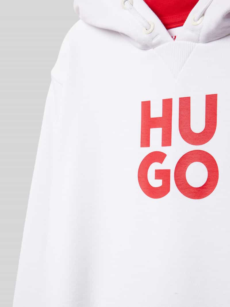 HUGO Hoodie met labelprint