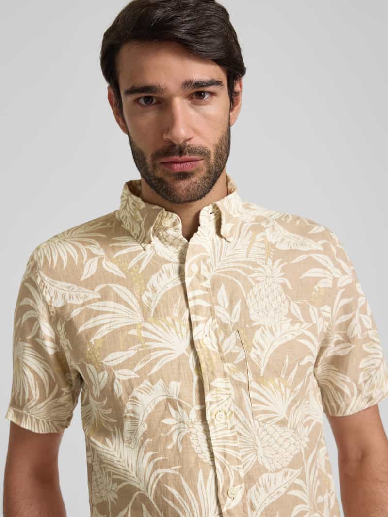 Gant Regular fit linnen overhemd met button-downkraag