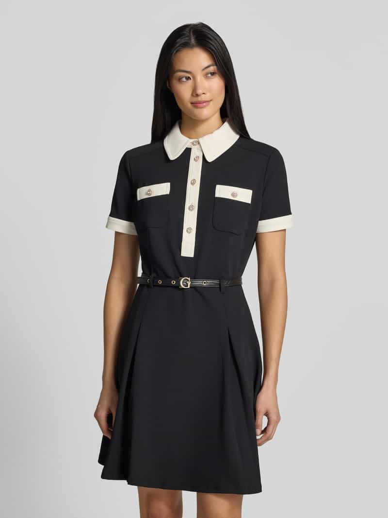 Guess Mini-jurk met polokraag model 'Claudie' zwart, foto 3