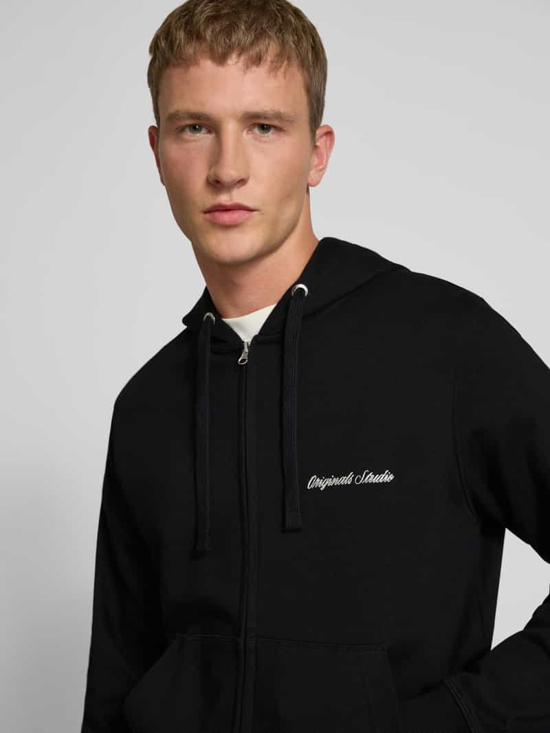 jack & jones Sweatjack met kangoeroezak en ritssluiting
