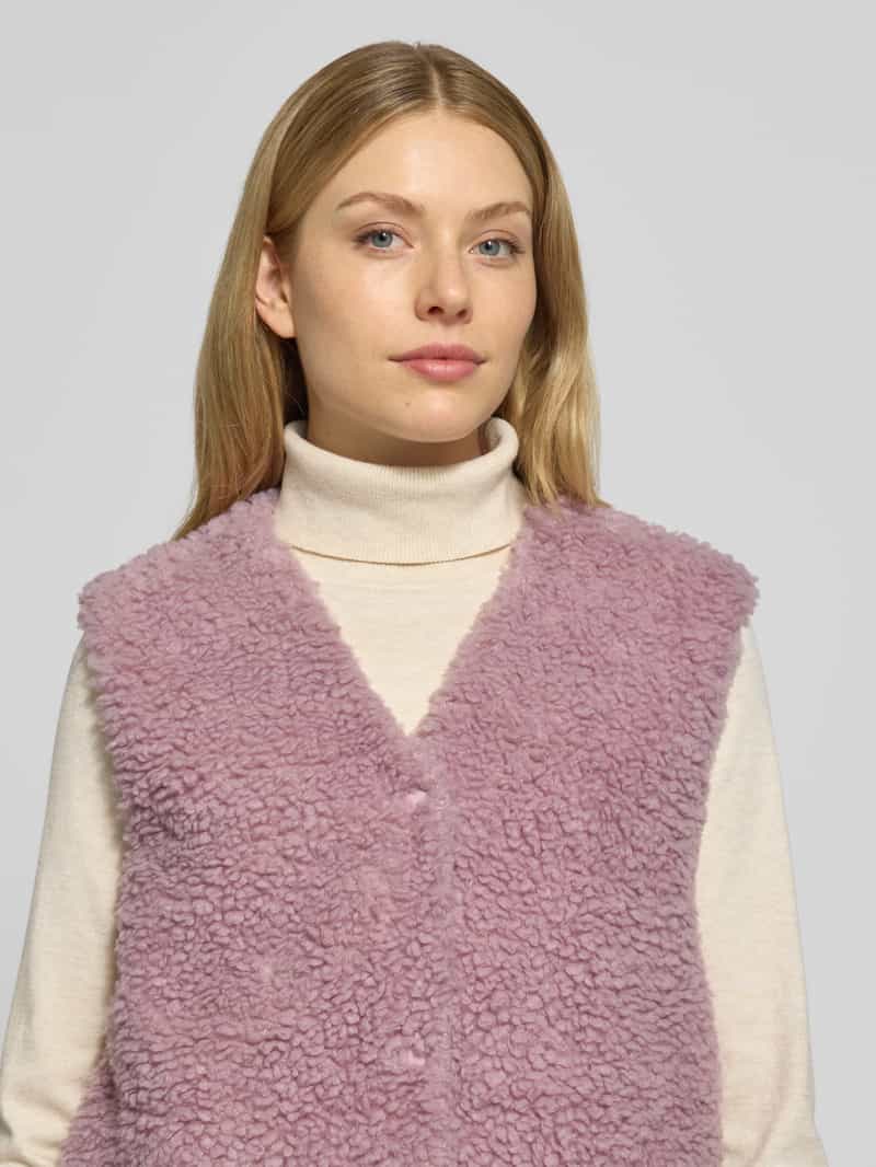 Mazine Gilet van teddybont met V-hals