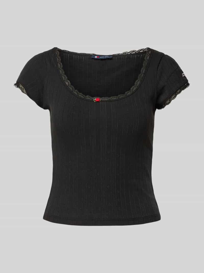 TOMMY JEANS T-shirt TJW SLIM SH POINTELLE SS TEE EXT
