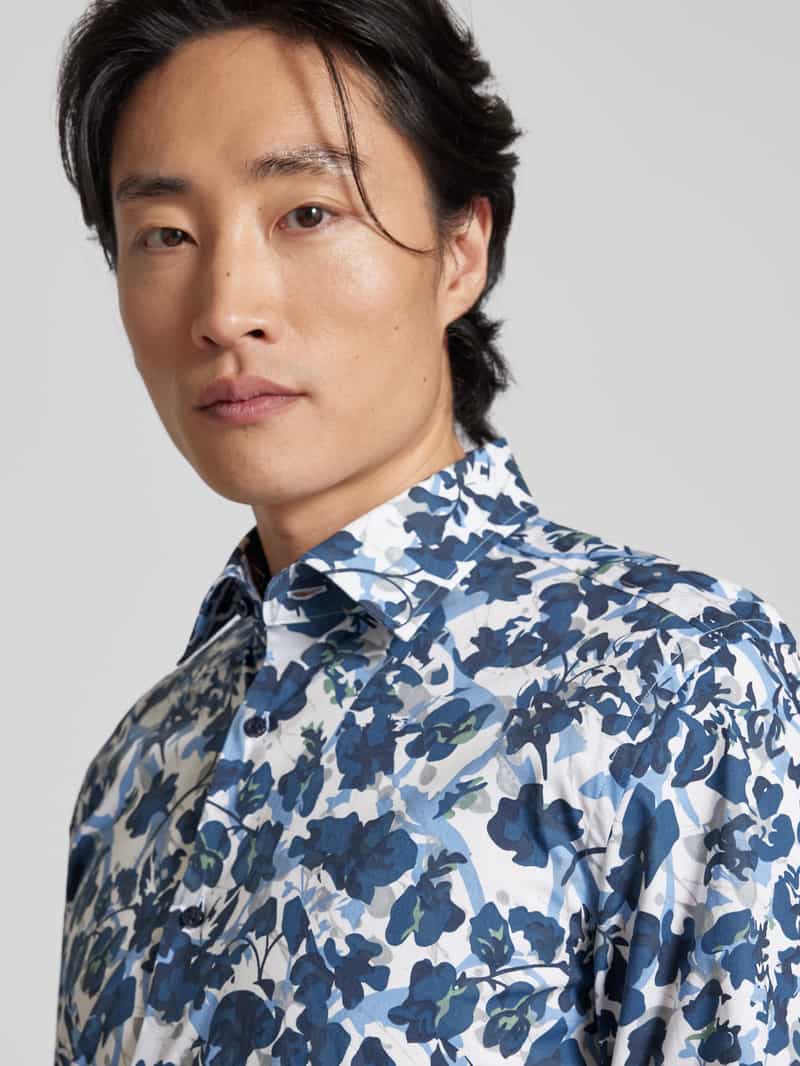Boss Slim fit zakelijk overhemd met kentkraag model 'Hank'