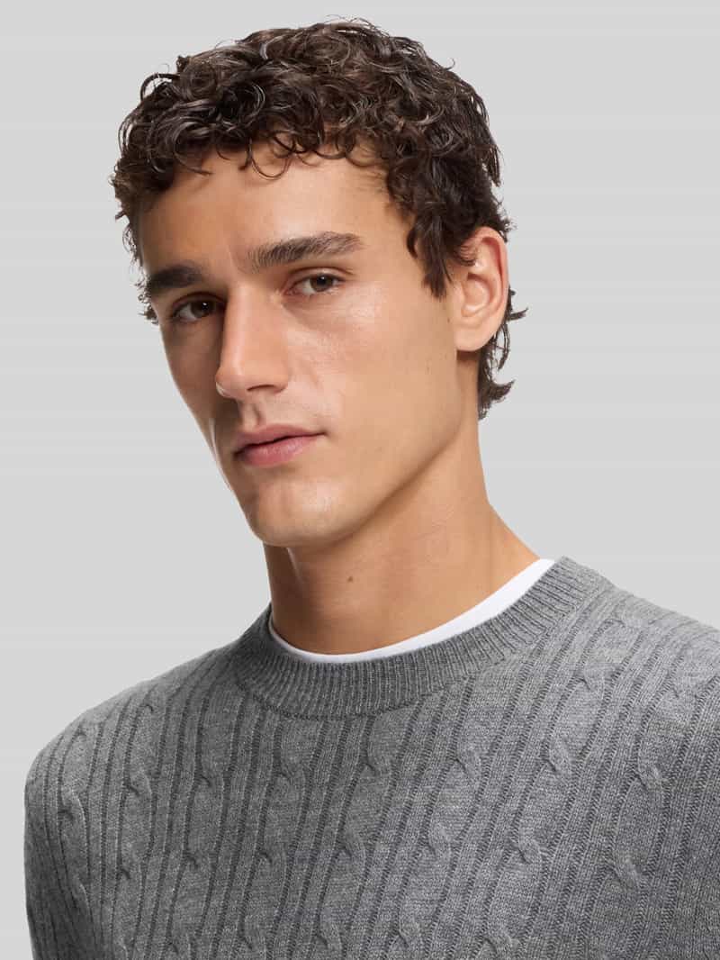 Boss Regular fit gebreide pullover van een mix van scheerwol en kasjmier model 'HETICO