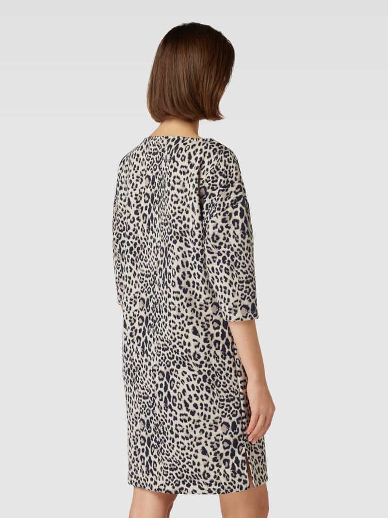 Jurk met effen design en dierenprint Christian Berg Woman