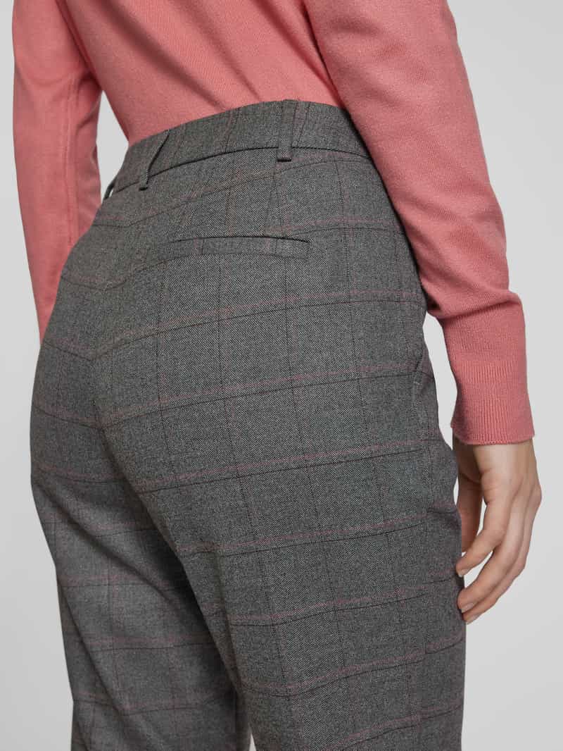 Jake*s Collection Slim fit stoffen broek met riemlussen