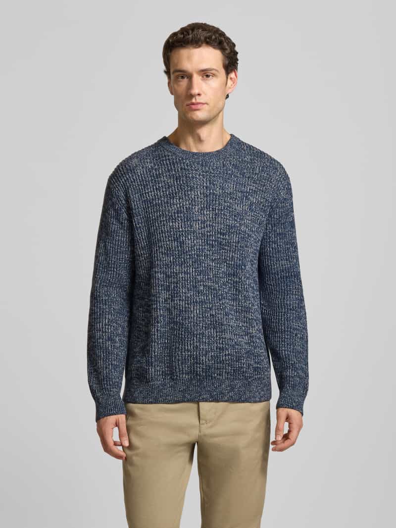 Selected katoenen regular fit gebreide trui - donkerblauw, foto 4