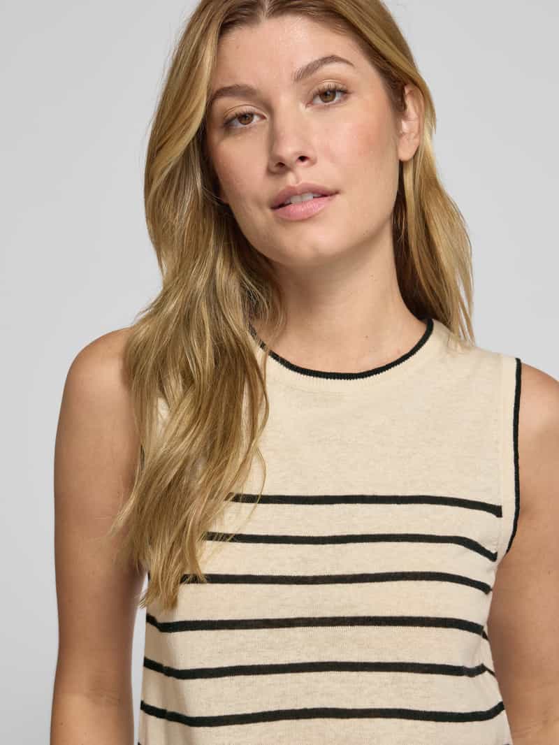 Selected Femme Linnen top met ronde hals model 'ESTHER'