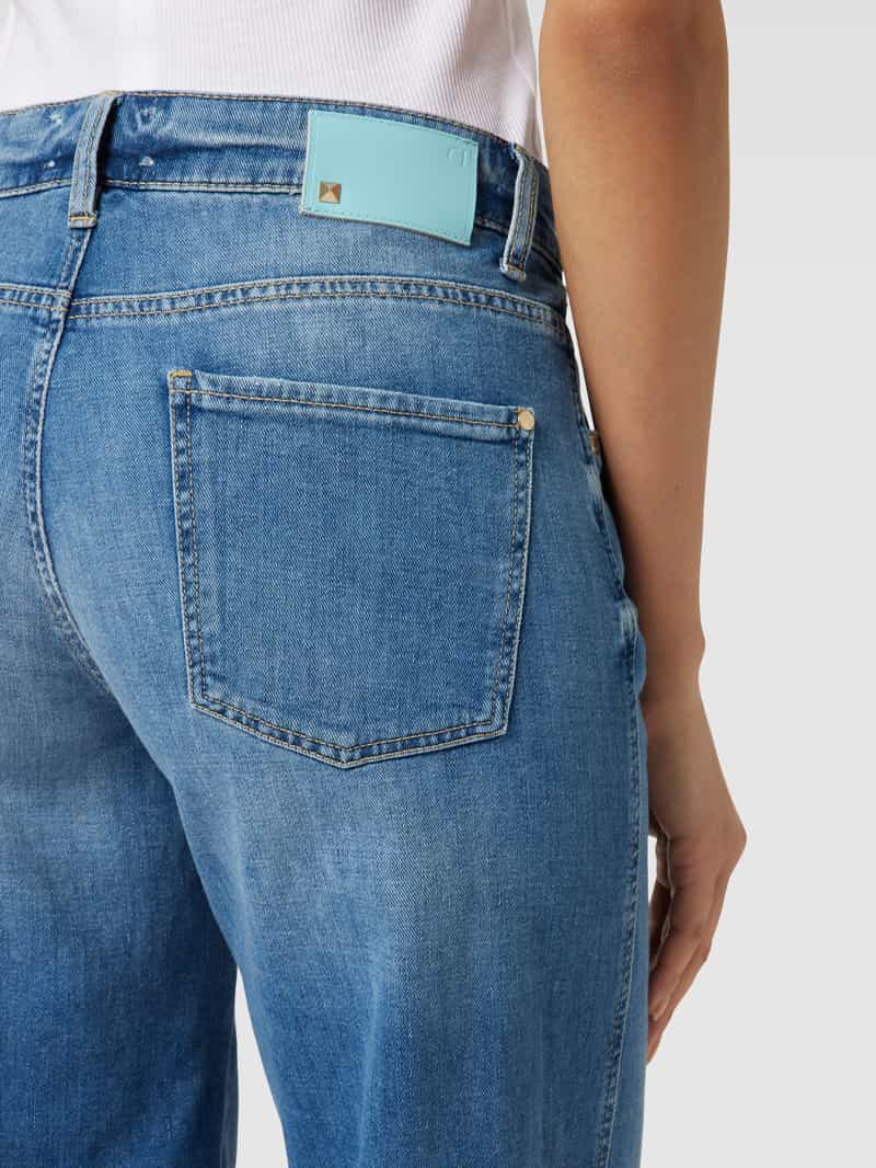CAMBIO Wide fit jeans met knoop- en ritssluiting model 'AIMEE'