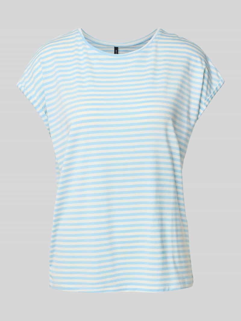 Vero Moda Shirt met ronde hals VMAVA PLAIN SS TOP STRIPE GA JRS NOOS