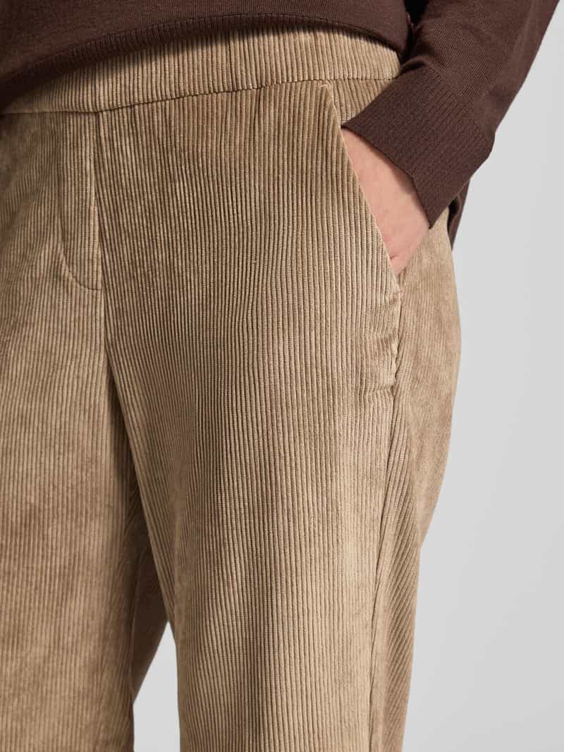 ZABAIONE Flared fit stoffen broek in ribcordlook model 'Magdalene'