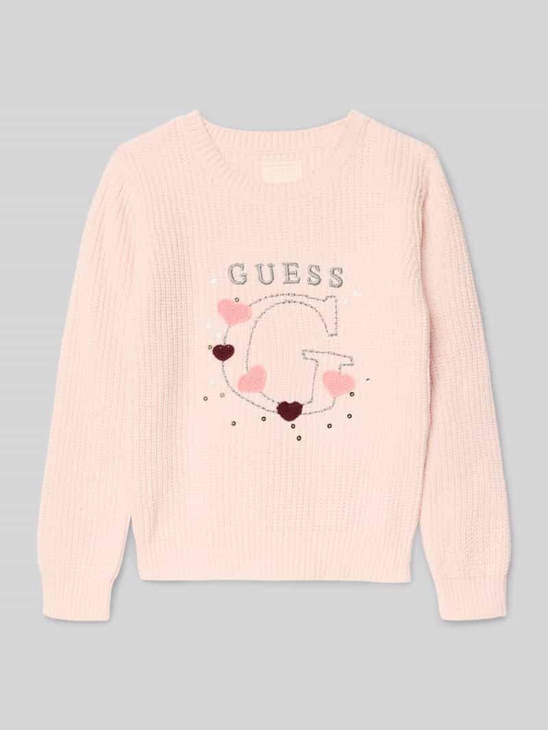 Guess Gebreide pullover met labeldetail