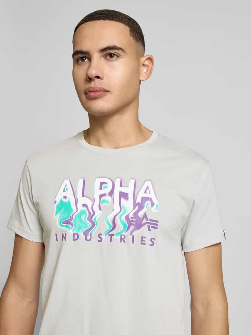 alpha industries T-shirt met labelprint model 'Nebula'