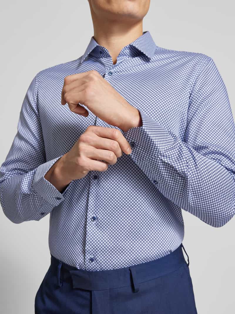 Eterna Slim fit zakelijk overhemd met kentkraag
