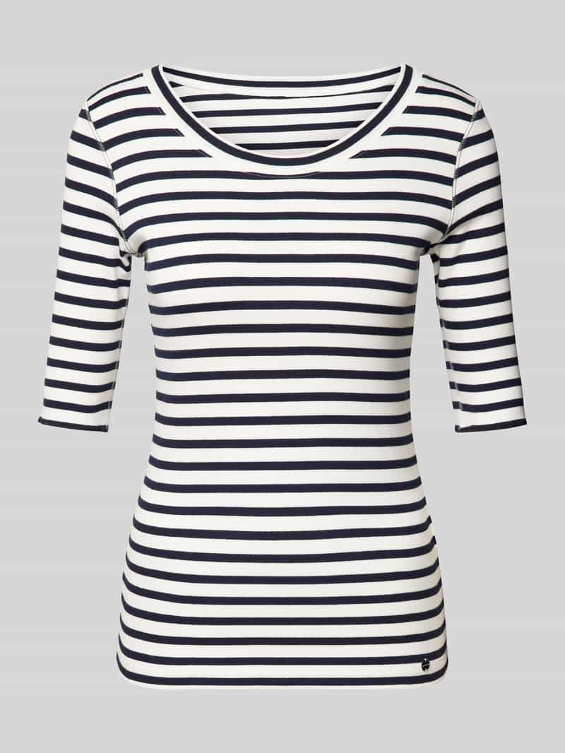 Marc Cain T-shirt van viscose met labeldetail model 'ADDITIONS'