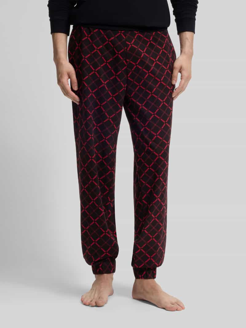 HUGO relaxed fit pyjama van katoenmix met logoprint