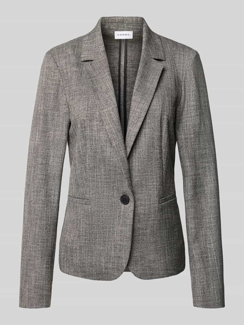 comma Slim fit blazer met reverskraag en paspelzakken