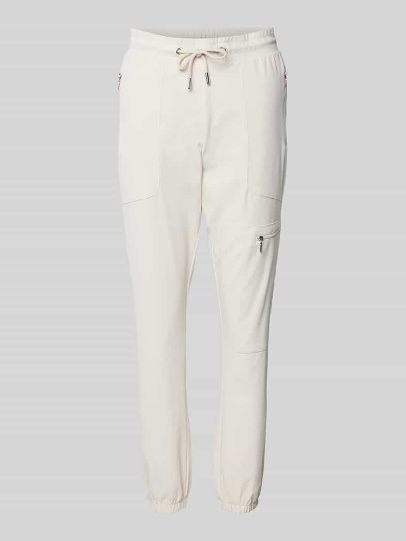 monari Slim fit stoffen broek met ritszakken