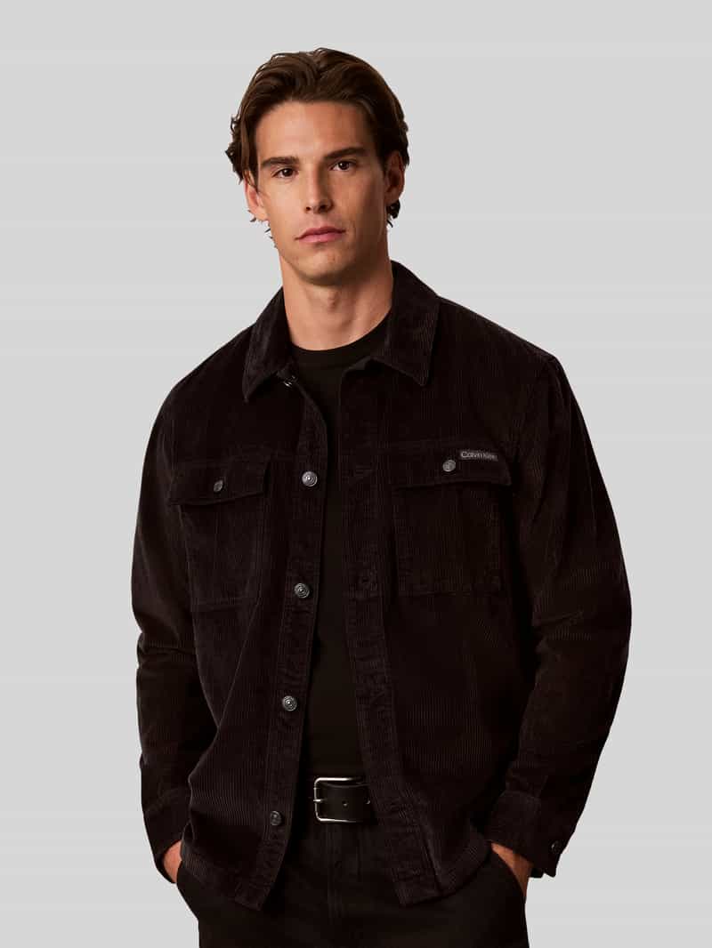 Calvin Klein Jeans Regular fit overshirt van katoen met cordstructuur