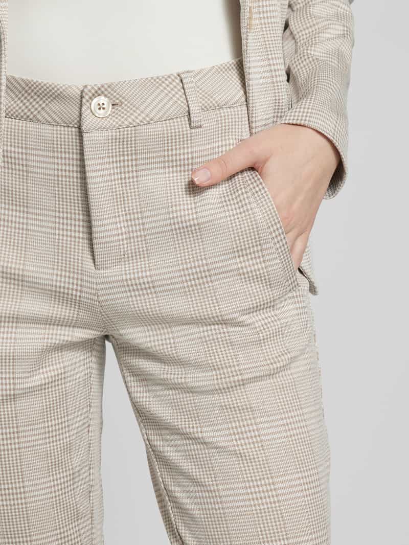 Fransa Regular fit stoffen broek met glencheck-motief