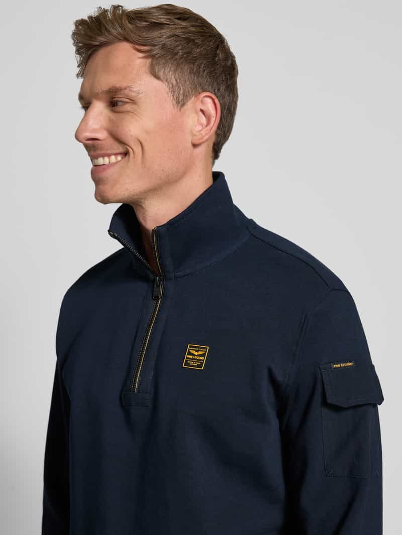 PME Legend Sweatshirt met schipperskraag en labeldetail