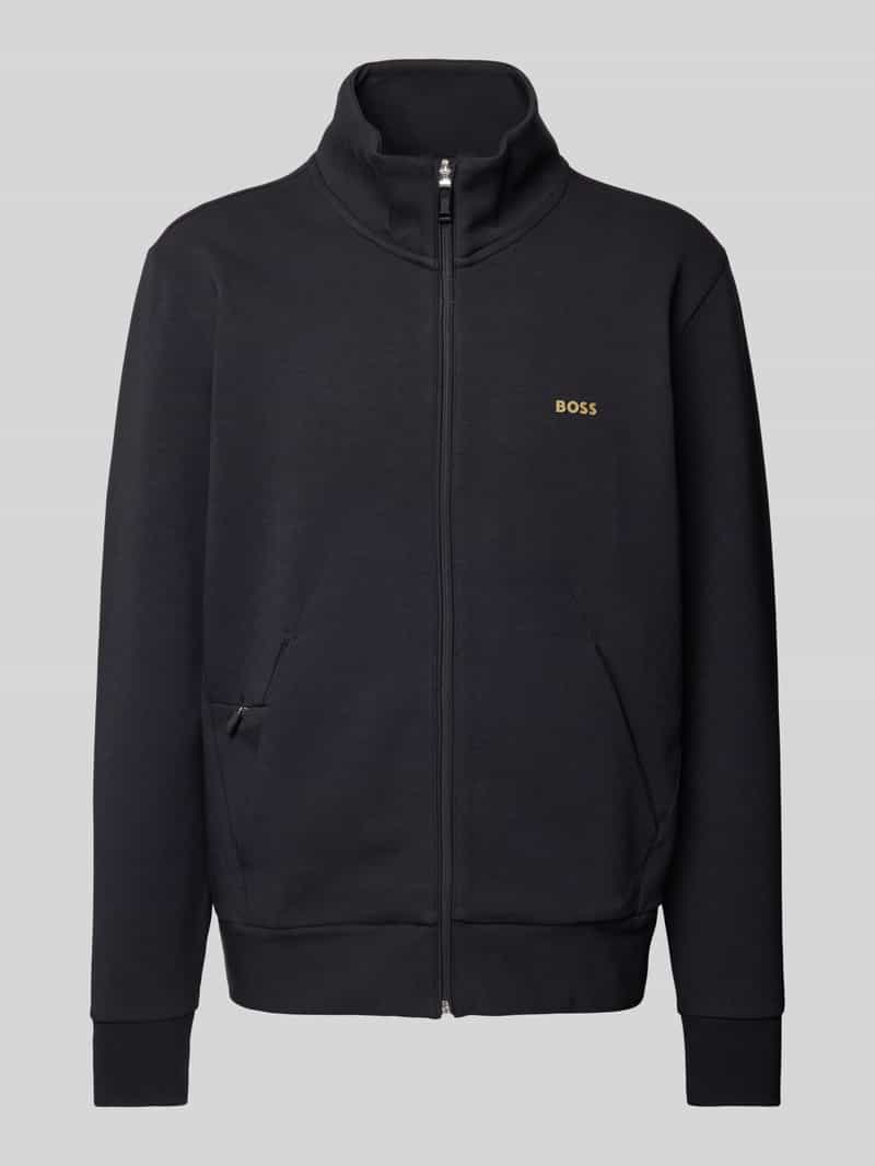 BOSS Green Sweatjack met opstaande kraag model 'Skaz'