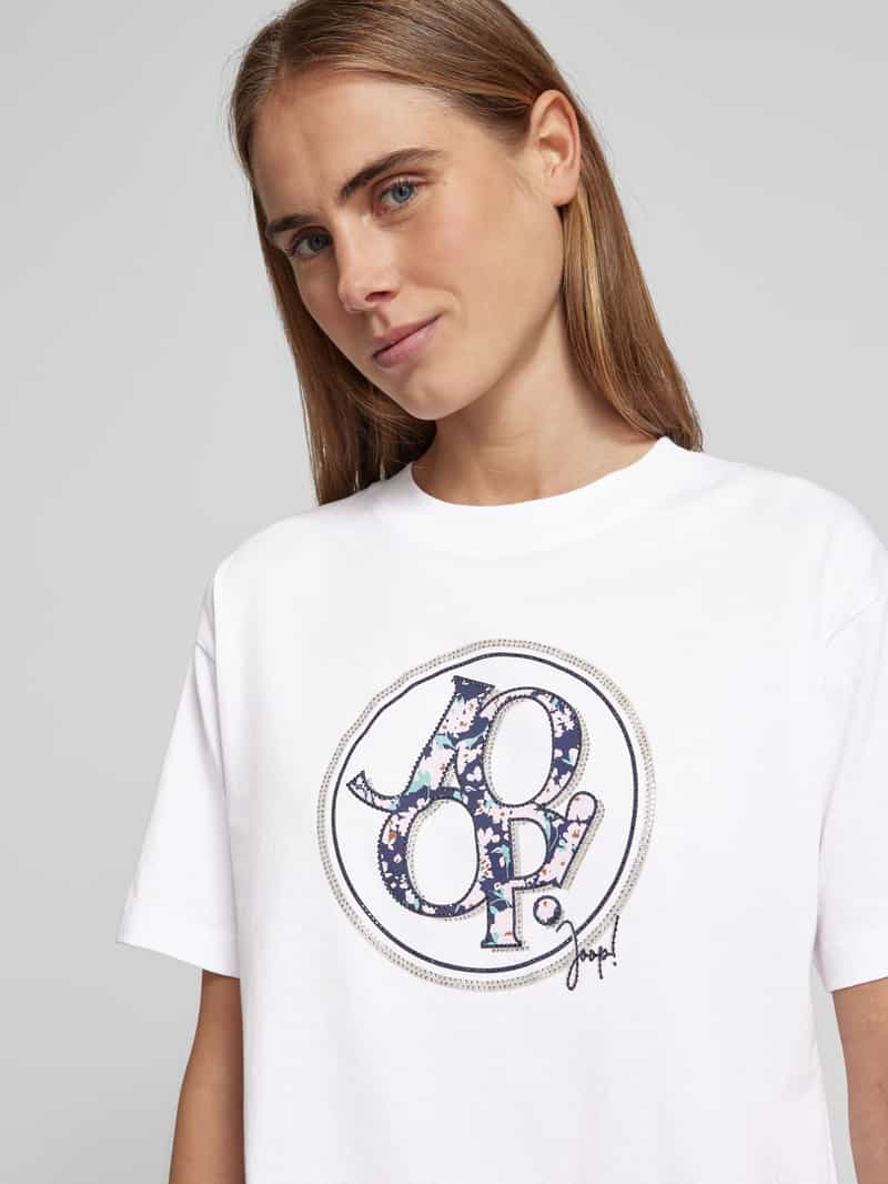 Joop! T-shirt met strass-steentjes model 'Tashi'