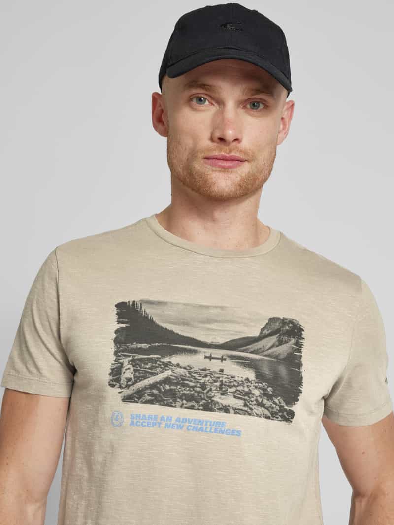 camel active T-shirt met labelprint