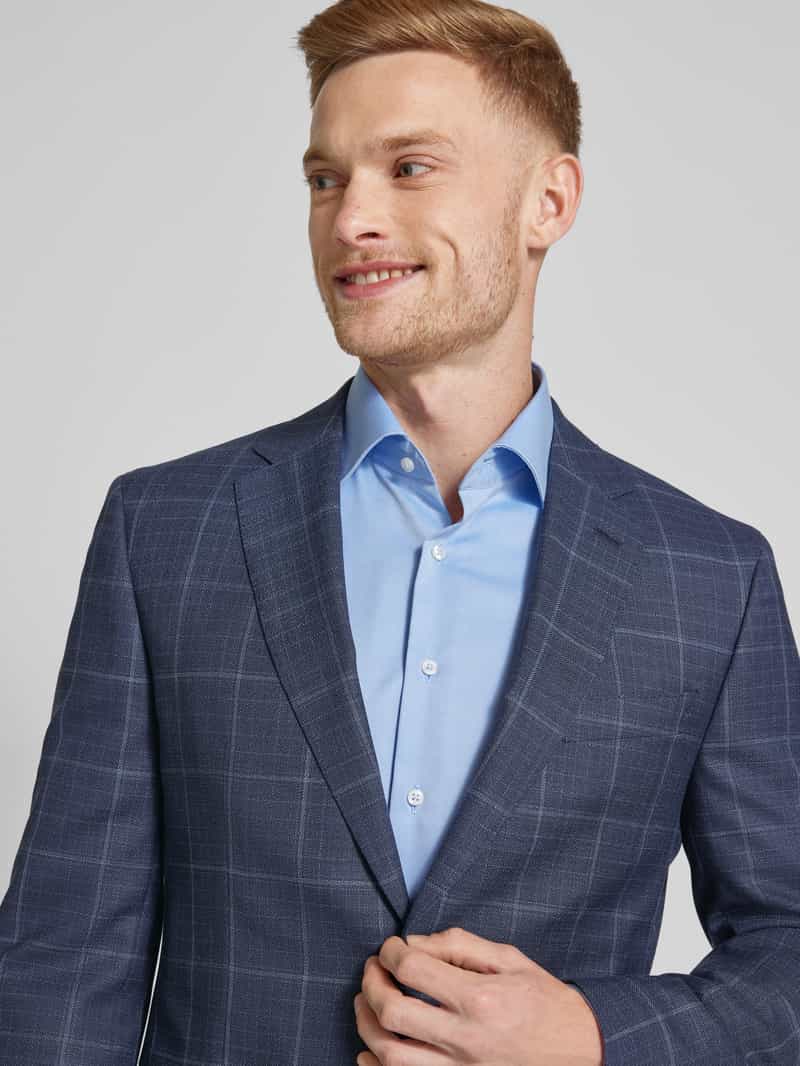 Boss Slim fit colbert met rasterruit model 'Huge'