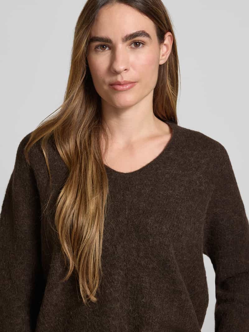 MOS MOSH Oversized gebreide pullover met ribboorden model 'THORA'