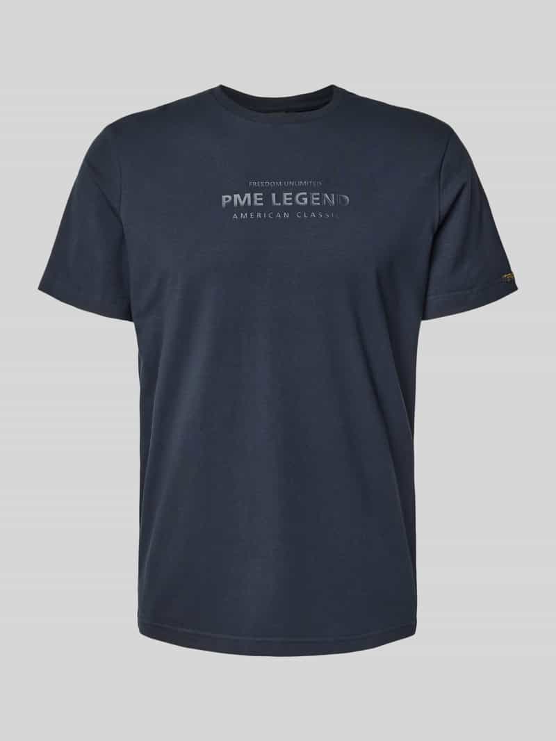 PME Legend T-shirt met labelprint en ronde hals