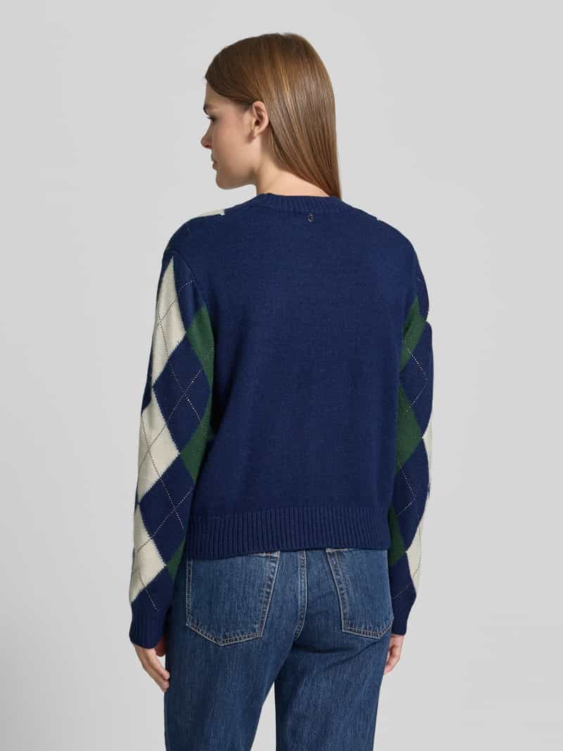 Guess Regular fit gebreide pullover van katoenmix model 'GRACIE' blauw, foto 2