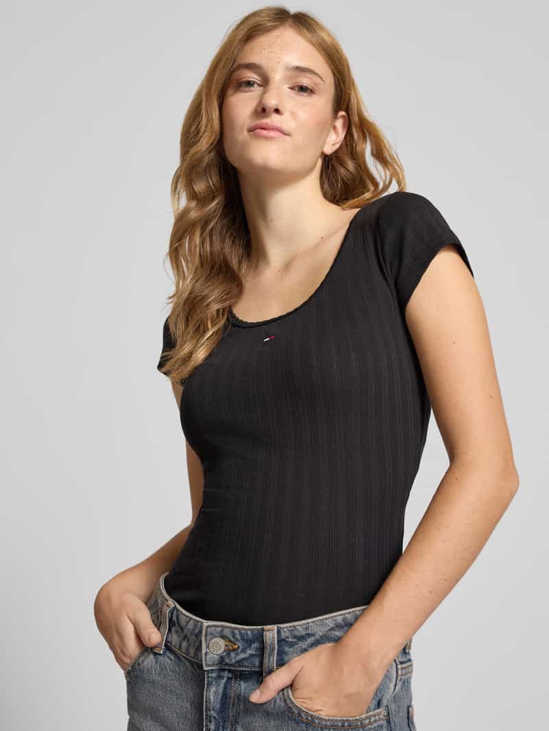 Tommy Jeans Slim fit shirt met ribstructuur