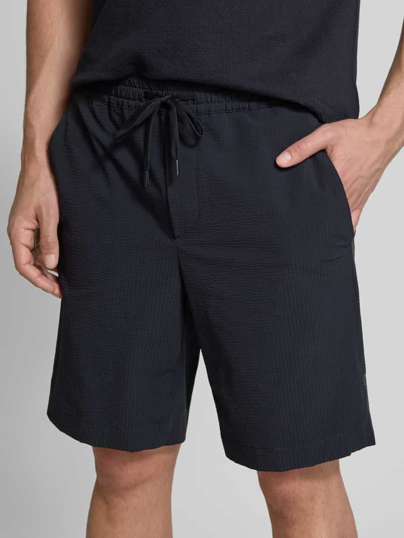 Strellson Regular fit korte broek met structuurmotief model 'Kaji'