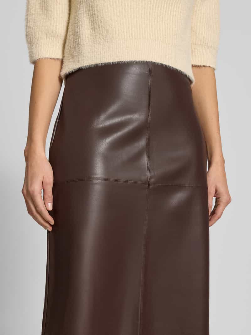 s.Oliver RED LABEL Uitlopende midirok in gladleerlook