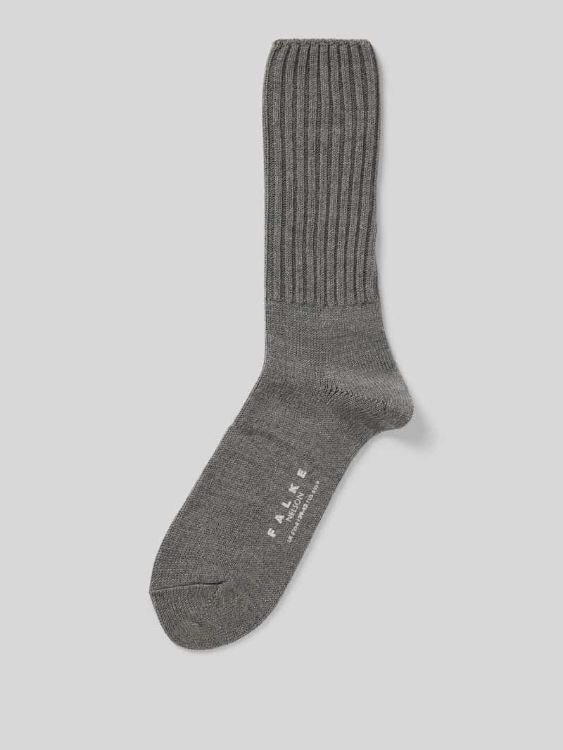 Falke Sokken van scheerwolmix met labeldetail model 'Nelson'