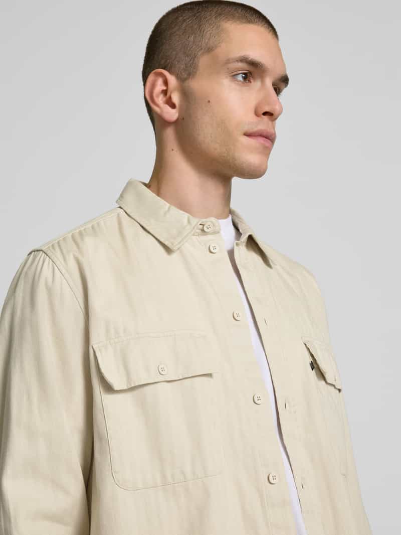 Wood Relaxed fit vrijetijdsoverhemd met borstzak