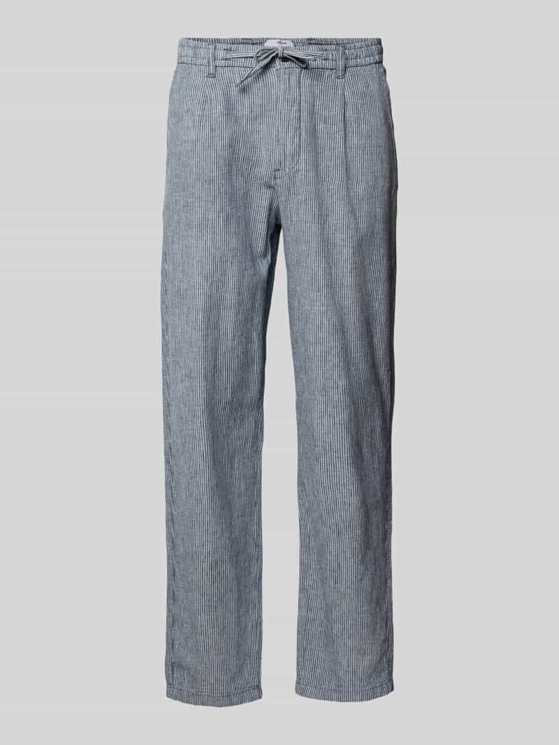 lindbergh Stoffen broek met linnen en steekzakken opzij