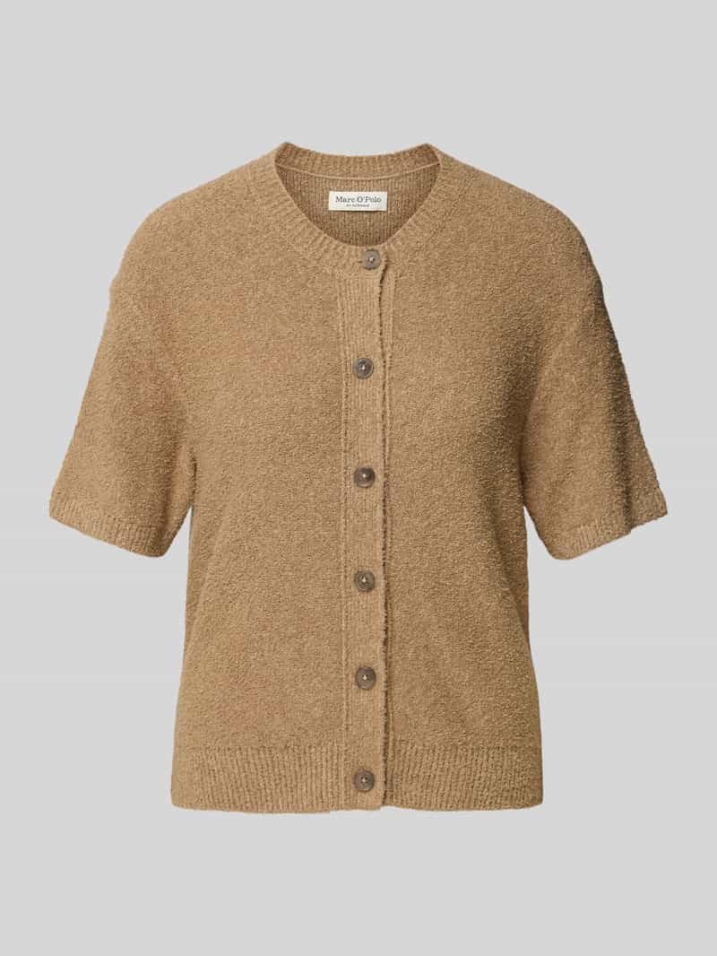 Marc O'Polo Regular fit cardigan van een mix van bouclé en katoen
