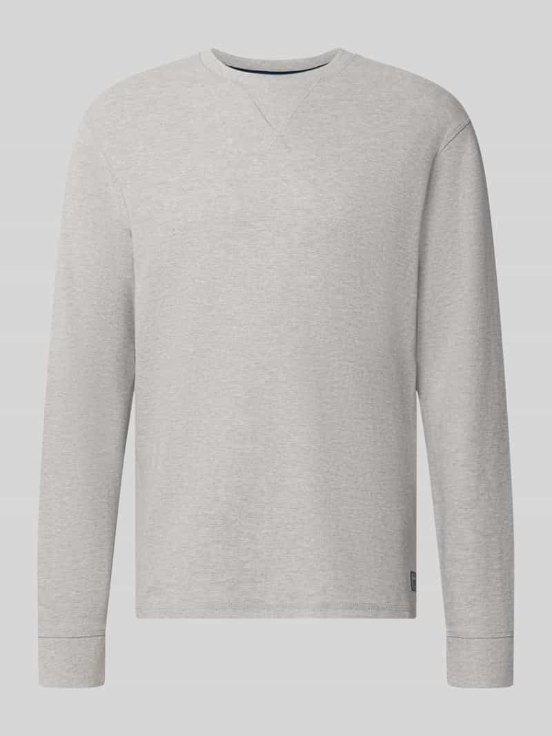 Regular fit shirt met lange mouwen met wafelstructuur